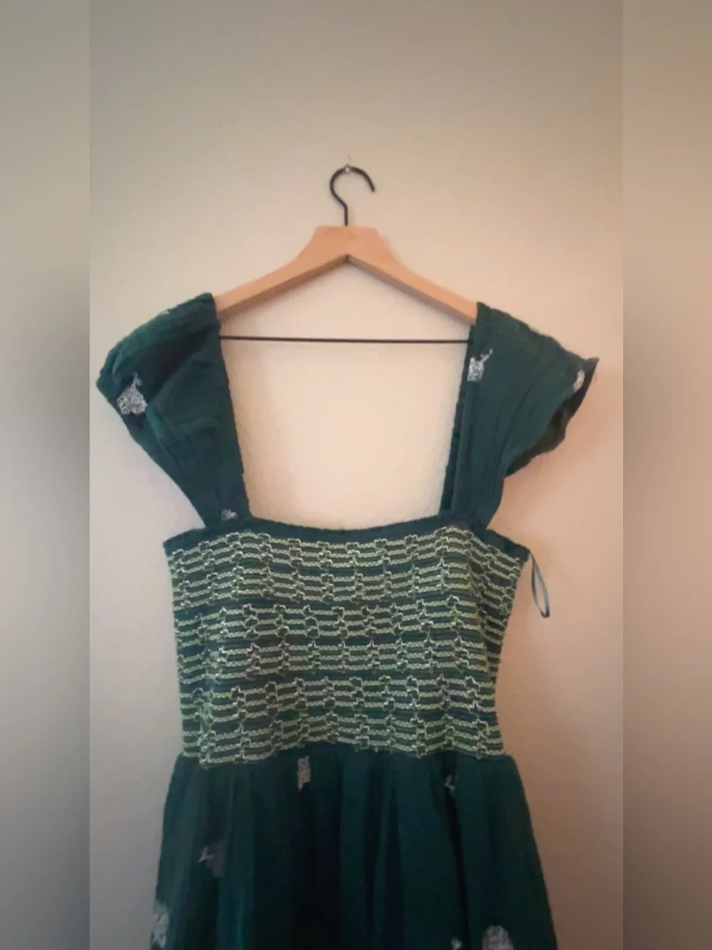 Free people Tory embroidered smocked dress